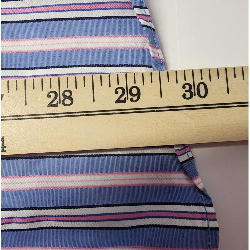 Bugatchi Mens Size Medium Long‎ Sleeve Button Down Blue/Pink Stripes